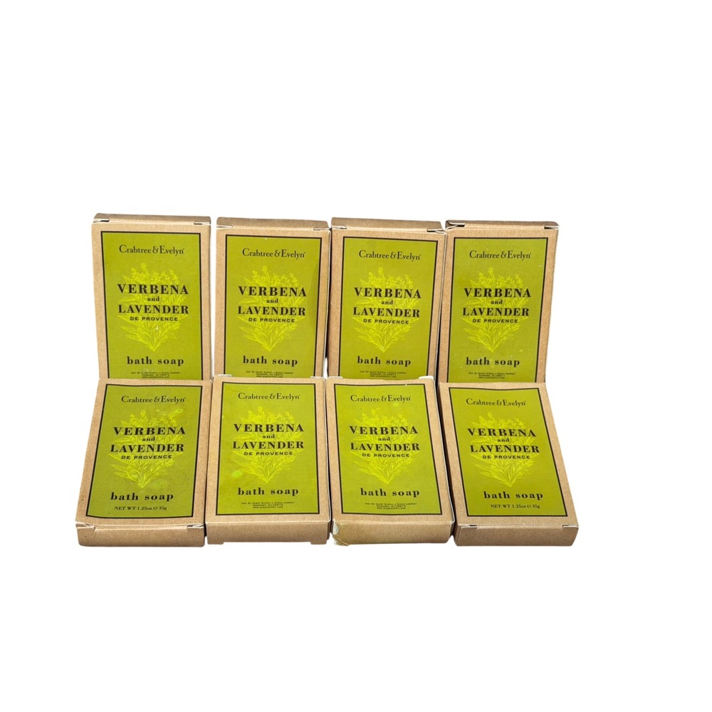 NEW Lot of 8 Crabtree & Evelyn Verbena & Lavender Bath Soap 1.25 oz Travel Size